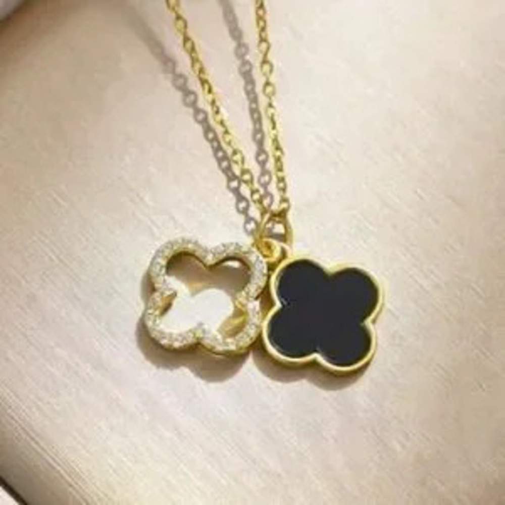 Double Clover Gold Plated Necklace (2022)
